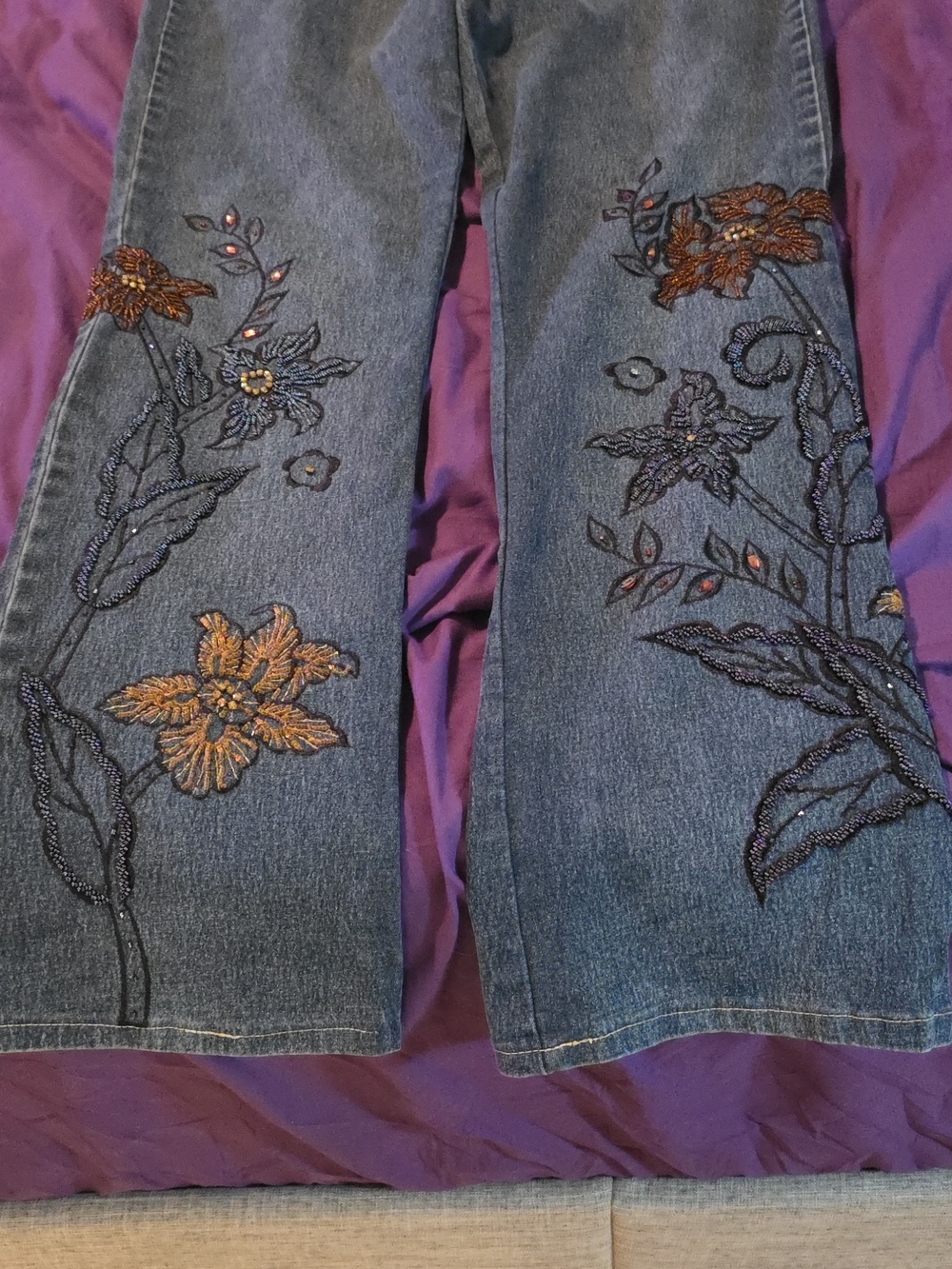 Womans embellished denim jeans from the brand DG2 by Diane Gilman